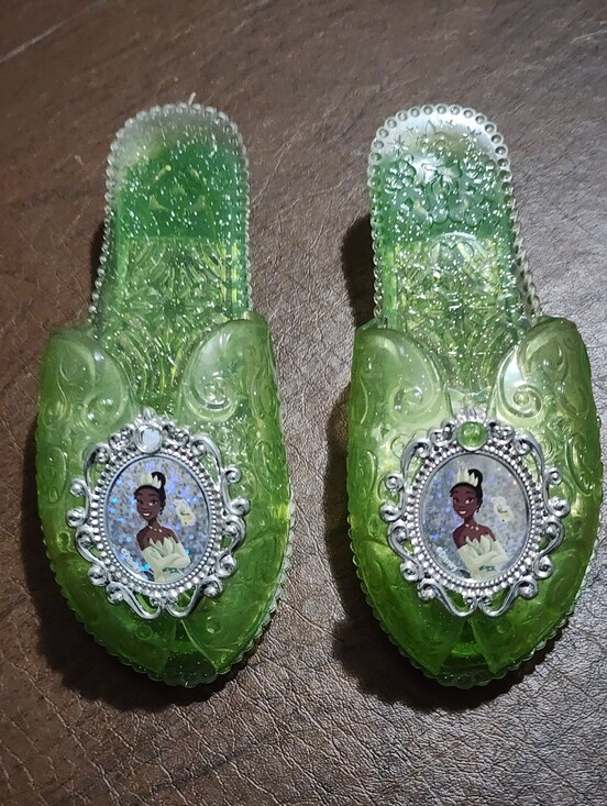 Other - Green Jelly Princess Slippers with Portrait Medallions